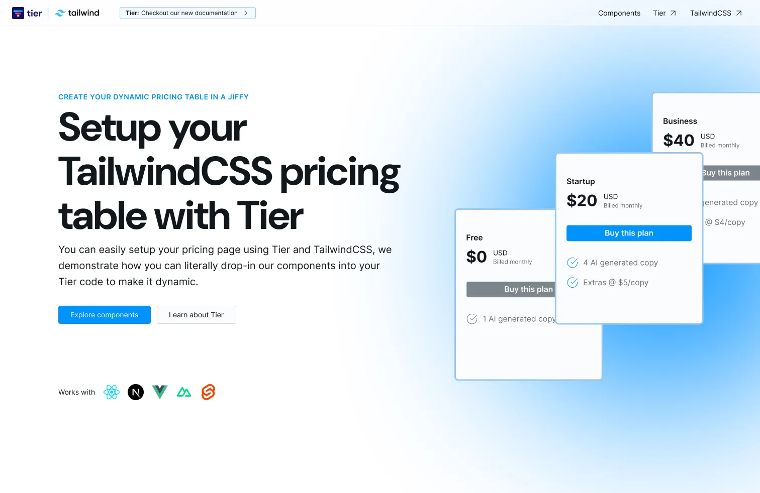 Pricing Section Components image 1